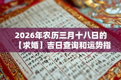 2026年农历三月十八日的【求婚】吉日查询和运势指南