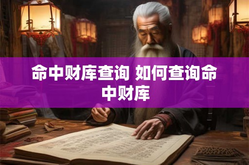 命中财库查询 如何查询命中财库