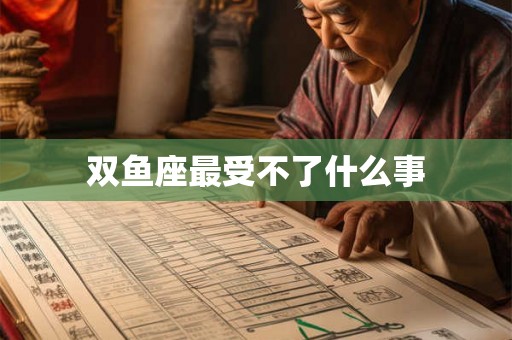 双鱼座最受不了什么事