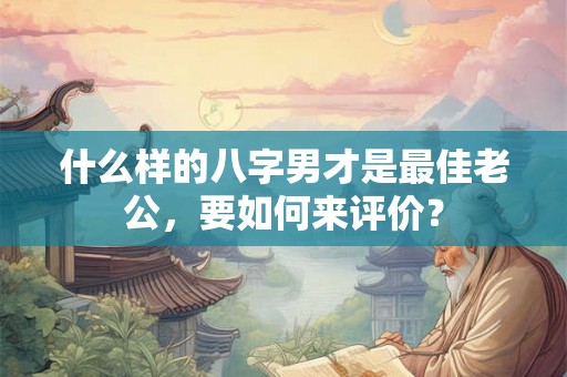 什么样的八字男才是最佳老公，要如何来评价？