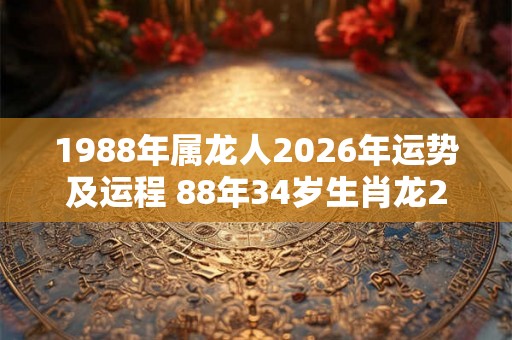 1988年属龙人2026年运势及运程 88年34岁生肖龙2026年每月运势 1988年属龙人2026年运势及运程 88年34岁生肖龙2026年每月运势