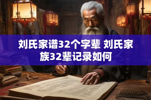 刘氏家谱32个字辈 刘氏家族32辈记录如何