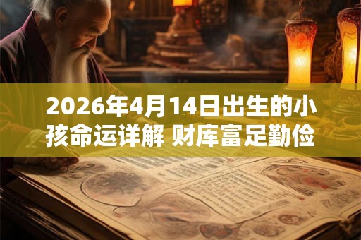 2026年4月14日出生的小孩命运详解 财库富足勤俭兴家