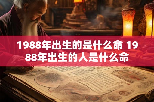 1988年出生的是什么命 1988年出生的人是什么命