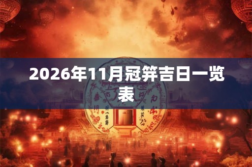 2026年11月冠笄吉日一览表