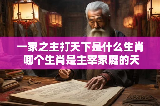 一家之主打天下是什么生肖 哪个生肖是主宰家庭的天下
