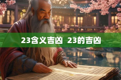 23含义吉凶  23的吉凶