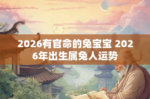 2026有官命的兔宝宝 2026年出生属兔人运势