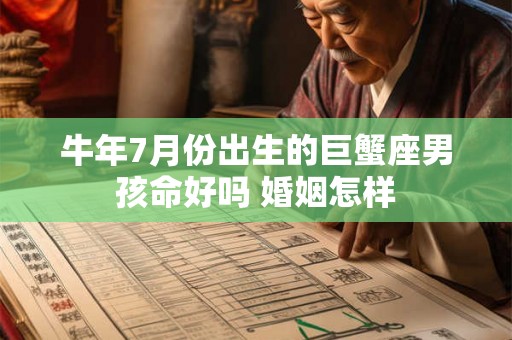 牛年7月份出生的巨蟹座男孩命好吗 婚姻怎样