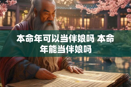 本命年可以当伴娘吗 本命年能当伴娘吗