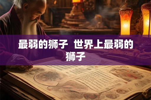 最弱的狮子  世界上最弱的狮子