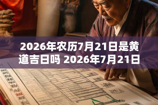 2026年农历7月21日是黄道吉日吗 2026年7月21日是黄道吉日吗