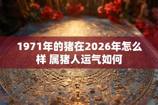 1971年的猪在2026年怎么样 属猪人运气如何