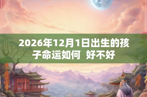 2026年12月1日出生的孩子命运如何  好不好