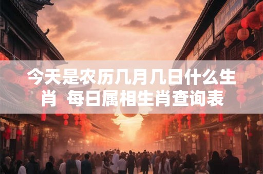 今天是农历几月几日什么生肖  每日属相生肖查询表