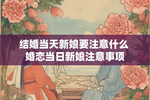 结婚当天新娘要注意什么 婚恋当日新娘注意事项 结婚当天新娘要注意什么 婚恋当日新娘注意事项