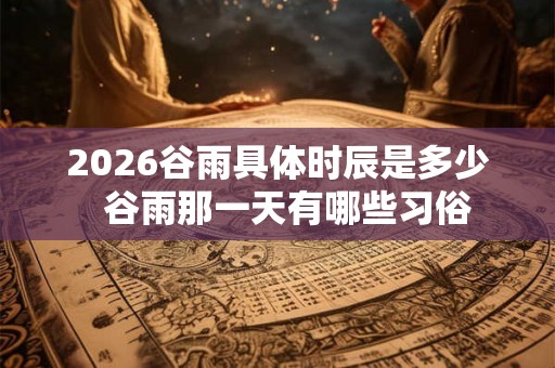 2026谷雨具体时辰是多少  谷雨那一天有哪些习俗