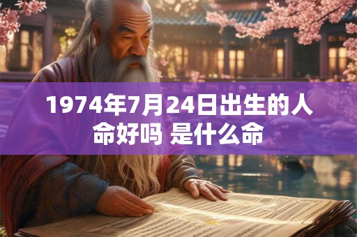 1974年7月24日出生的人命好吗 是什么命