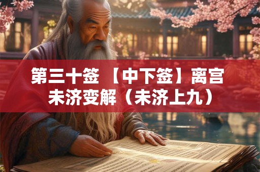 第三十签 【中下签】离宫 未济变解(未济上九) 第三十签 【中下签】离宫 未济变解(未济上九)