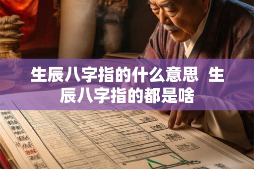 生辰八字指的什么意思  生辰八字指的都是啥