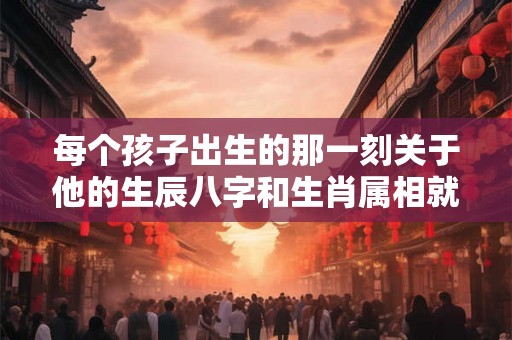 每个孩子出生的那一刻关于他的生辰八字和生肖属相就已经注定