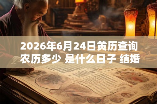 2026年6月24日黄历查询 农历多少 是什么日子 结婚吉时