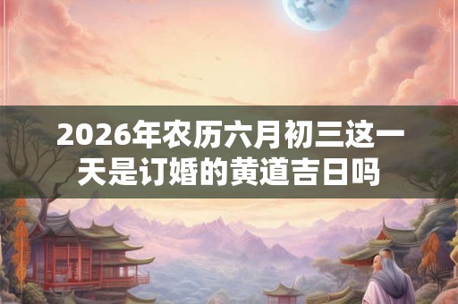 2026年农历六月初三这一天是订婚的黄道吉日吗 2026年农历六月初三这一天是订婚的黄道吉日吗