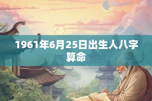 1961年6月25日出生人八字算命