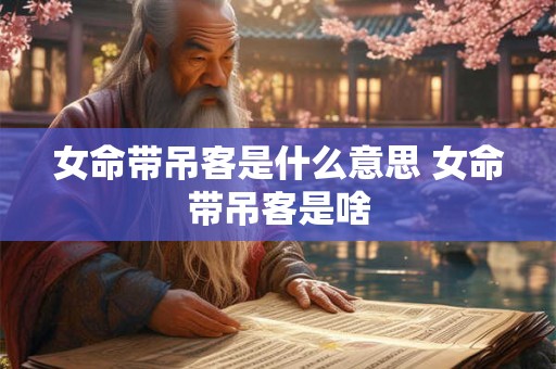 女命带吊客是什么意思 女命带吊客是啥 女命带吊客是什么意思 女命带吊客是啥