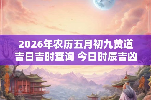 2026年农历五月初九黄道吉日吉时查询 今日时辰吉凶详解