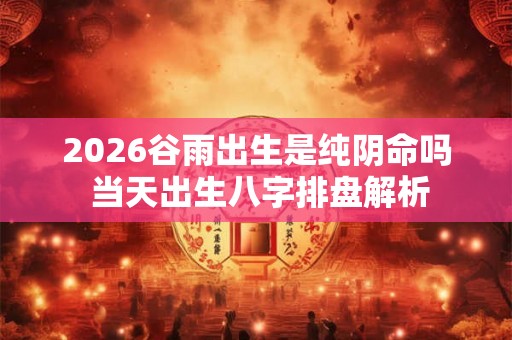 2026谷雨出生是纯阴命吗 当天出生八字排盘解析