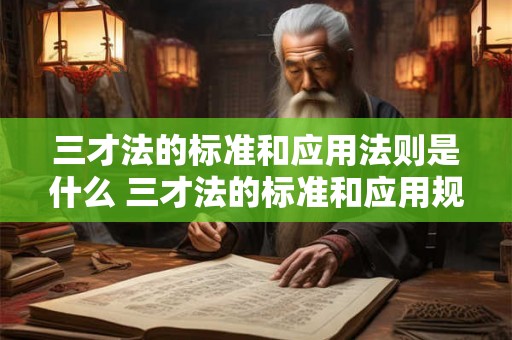 三才法的标准和应用法则是什么 三才法的标准和应用规则是啥