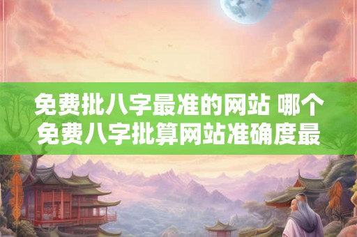 免费批八字最准的网站 哪个免费八字批算网站准确度最高