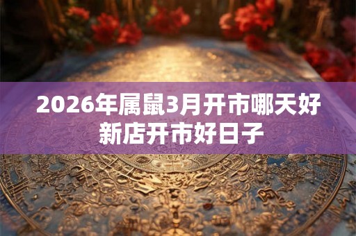 2026年属鼠3月开市哪天好 新店开市好日子