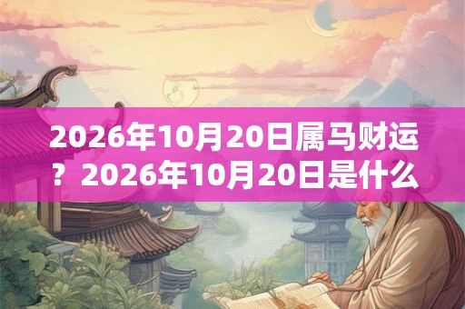 2026年10月20日属马财运？2026年10月20日是什么命