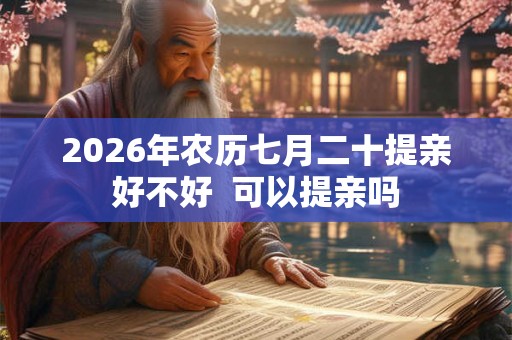 2026年农历七月二十提亲好不好  可以提亲吗