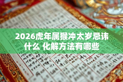 2026虎年属猴冲太岁忌讳什么 化解方法有哪些