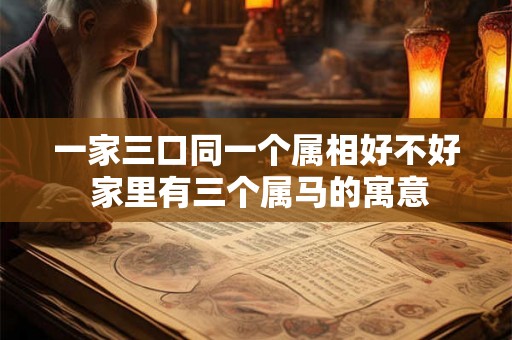 一家三口同一个属相好不好 家里有三个属马的寓意 一家三口同一个属相好不好 家里有三个属马的寓意