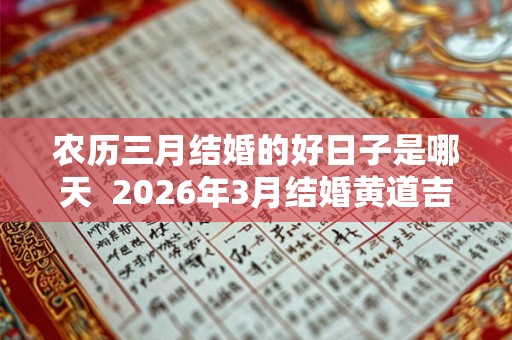 农历三月结婚的好日子是哪天  2026年3月结婚黄道吉日