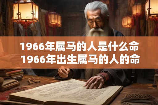 1966年属马的人是什么命 1966年出生属马的人的命运是什么
