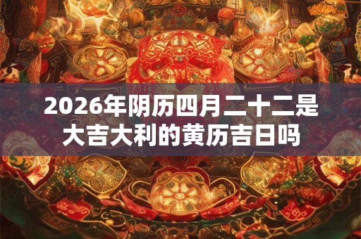 2026年阴历四月二十二是大吉大利的黄历吉日吗