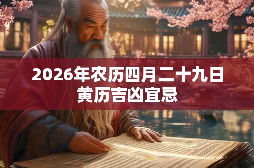 2026年农历四月二十九日黄历吉凶宜忌