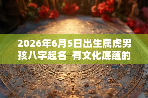 2026年6月5日出生属虎男孩八字起名  有文化底蕴的男孩名字