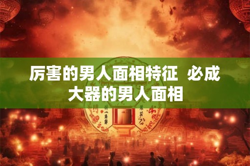 厉害的男人面相特征  必成大器的男人面相