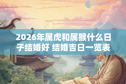 2026年属虎和属猴什么日子结婚好 结婚吉日一览表
