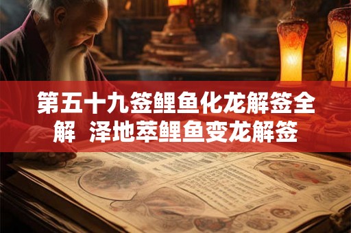 第五十九签鲤鱼化龙解签全解  泽地萃鲤鱼变龙解签