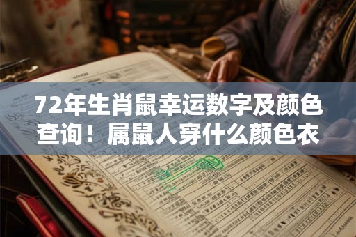 72年生肖鼠幸运数字及颜色查询！属鼠人穿什么颜色衣服吉利