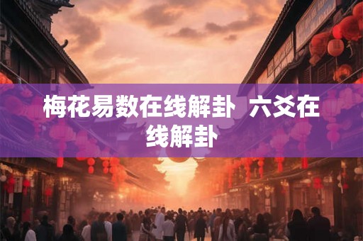 梅花易数在线解卦  六爻在线解卦