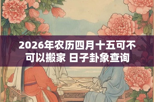 2026年农历四月十五可不可以搬家 日子卦象查询