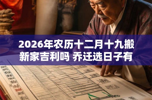 2026年农历十二月十九搬新家吉利吗 乔迁选日子有什么讲究 2026年农历十二月十九搬新家吉利吗 乔迁选日子有什么讲究